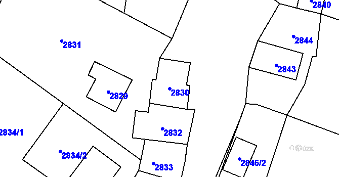 Parcela st. 2830 v KÚ Jablunkov, Katastrální mapa
