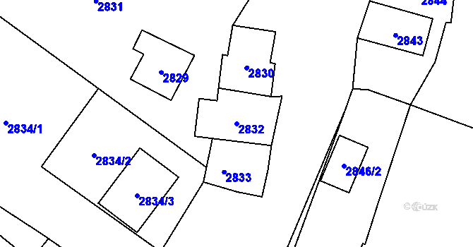 Parcela st. 2832 v KÚ Jablunkov, Katastrální mapa