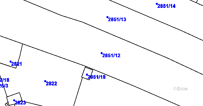 Parcela st. 2851/12 v KÚ Jablunkov, Katastrální mapa