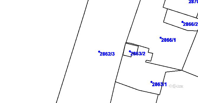 Parcela st. 2862/3 v KÚ Jablunkov, Katastrální mapa