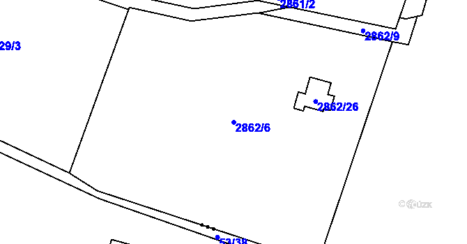 Parcela st. 2862/6 v KÚ Jablunkov, Katastrální mapa