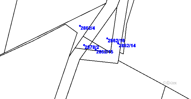 Parcela st. 2862/15 v KÚ Jablunkov, Katastrální mapa