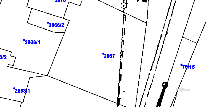 Parcela st. 2867 v KÚ Jablunkov, Katastrální mapa