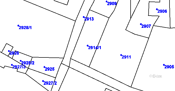 Parcela st. 2914/1 v KÚ Jablunkov, Katastrální mapa
