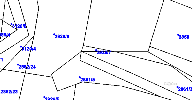 Parcela st. 2929/7 v KÚ Jablunkov, Katastrální mapa