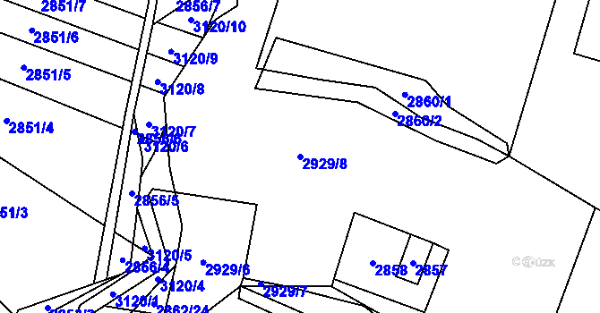 Parcela st. 2929/8 v KÚ Jablunkov, Katastrální mapa