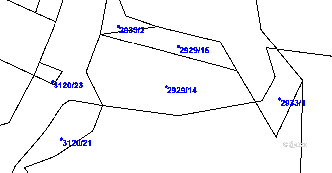 Parcela st. 2929/14 v KÚ Jablunkov, Katastrální mapa
