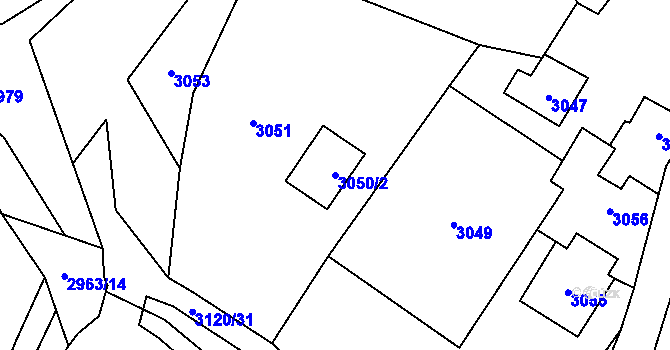 Parcela st. 3050/2 v KÚ Jablunkov, Katastrální mapa