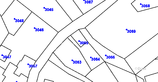 Parcela st. 3065 v KÚ Jablunkov, Katastrální mapa
