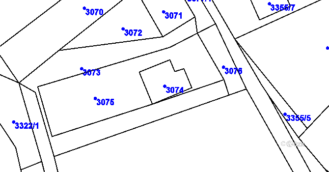 Parcela st. 3074 v KÚ Jablunkov, Katastrální mapa