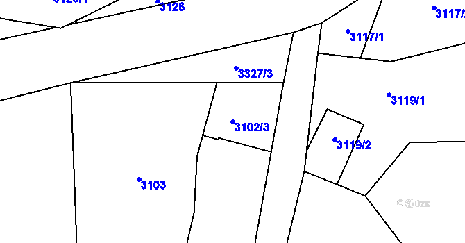 Parcela st. 3102/3 v KÚ Jablunkov, Katastrální mapa