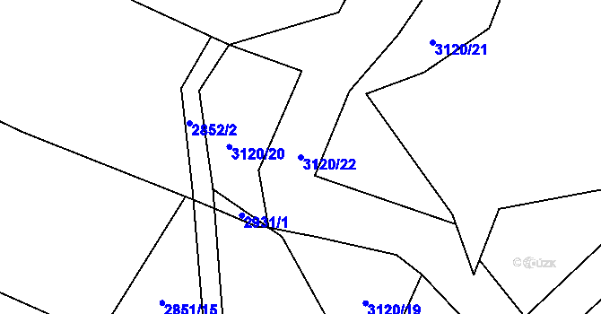 Parcela st. 3120/22 v KÚ Jablunkov, Katastrální mapa