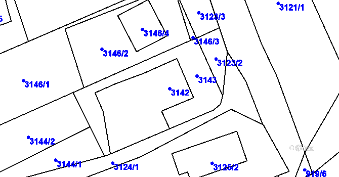 Parcela st. 3142 v KÚ Jablunkov, Katastrální mapa