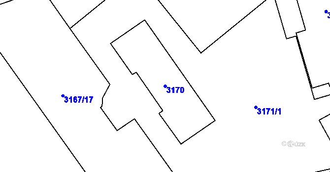 Parcela st. 3170 v KÚ Jablunkov, Katastrální mapa