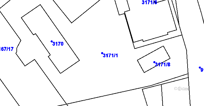 Parcela st. 3171/1 v KÚ Jablunkov, Katastrální mapa