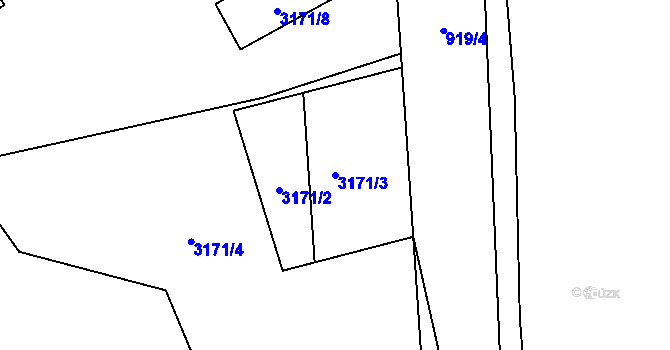 Parcela st. 3171/3 v KÚ Jablunkov, Katastrální mapa