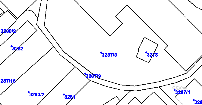 Parcela st. 3287/8 v KÚ Jablunkov, Katastrální mapa