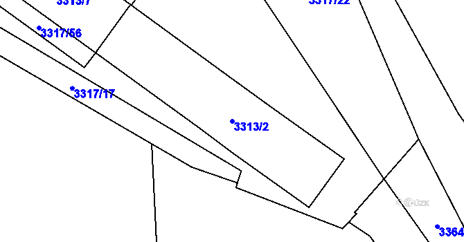 Parcela st. 3313/2 v KÚ Jablunkov, Katastrální mapa