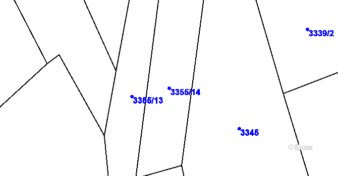 Parcela st. 3355/14 v KÚ Jablunkov, Katastrální mapa