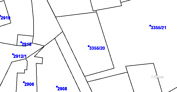 Parcela st. 3355/20 v KÚ Jablunkov, Katastrální mapa
