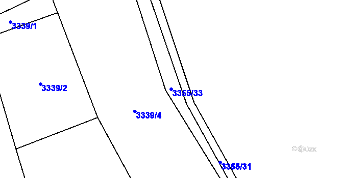 Parcela st. 3355/33 v KÚ Jablunkov, Katastrální mapa