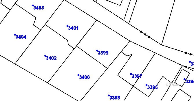 Parcela st. 3399 v KÚ Jablunkov, Katastrální mapa