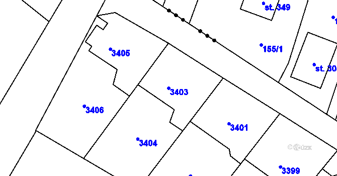 Parcela st. 3403 v KÚ Jablunkov, Katastrální mapa