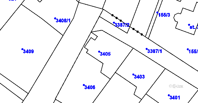 Parcela st. 3405 v KÚ Jablunkov, Katastrální mapa