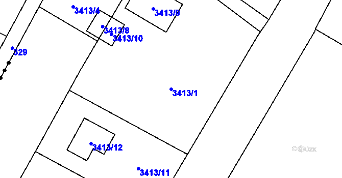 Parcela st. 3413/1 v KÚ Jablunkov, Katastrální mapa
