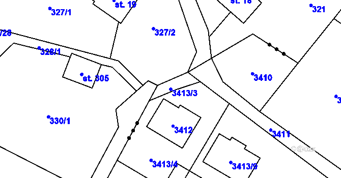 Parcela st. 3413/3 v KÚ Jablunkov, Katastrální mapa