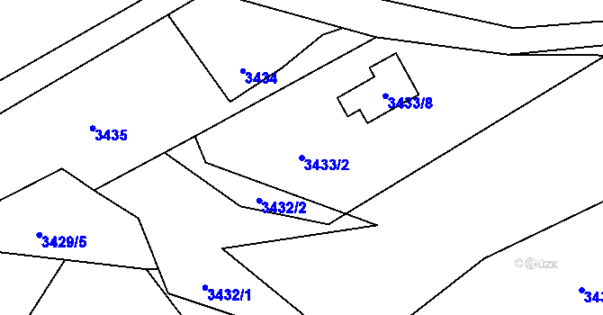Parcela st. 3433/2 v KÚ Jablunkov, Katastrální mapa