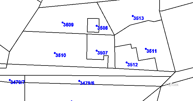 Parcela st. 3507 v KÚ Jablunkov, Katastrální mapa