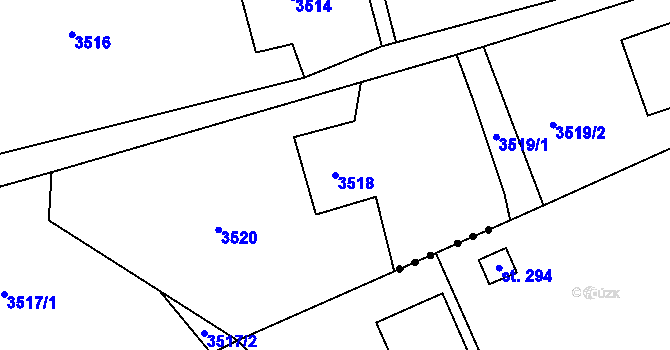 Parcela st. 3518 v KÚ Jablunkov, Katastrální mapa