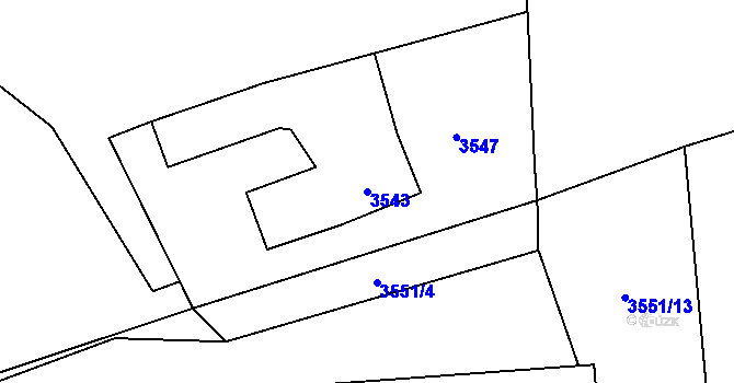 Parcela st. 3543 v KÚ Jablunkov, Katastrální mapa