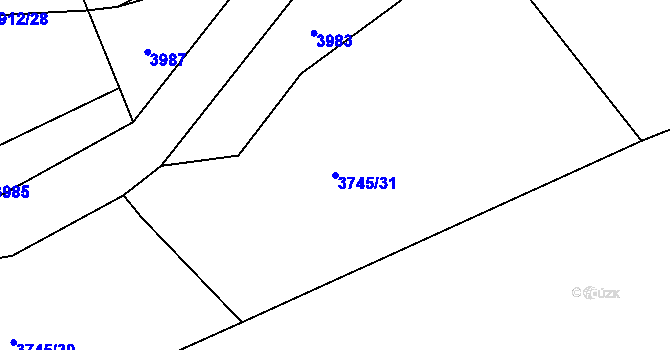 Parcela st. 3745/31 v KÚ Jablunkov, Katastrální mapa