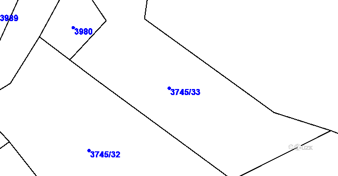 Parcela st. 3745/33 v KÚ Jablunkov, Katastrální mapa