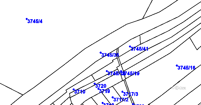 Parcela st. 3745/36 v KÚ Jablunkov, Katastrální mapa