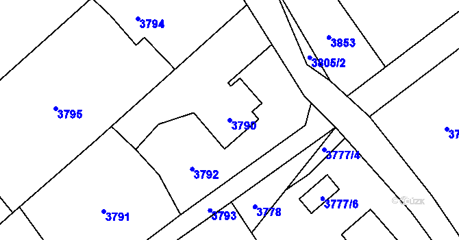 Parcela st. 3790 v KÚ Jablunkov, Katastrální mapa
