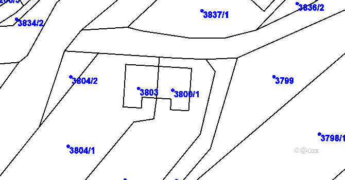 Parcela st. 3800/1 v KÚ Jablunkov, Katastrální mapa