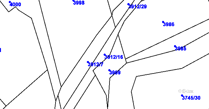 Parcela st. 3912/16 v KÚ Jablunkov, Katastrální mapa