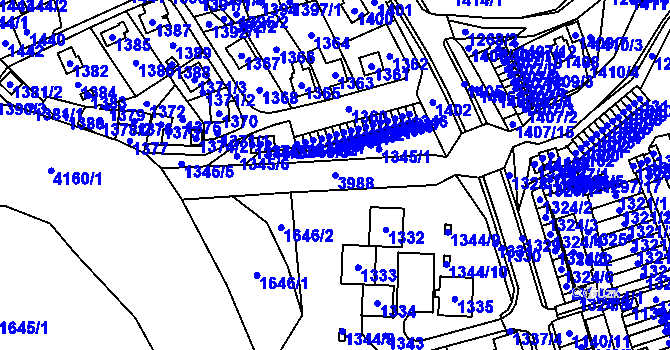 Parcela st. 3988 v KÚ Jablunkov, Katastrální mapa