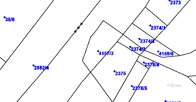 Parcela st. 4157/3 v KÚ Jablunkov, Katastrální mapa