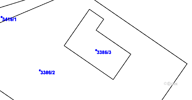 Parcela st. 3386/3 v KÚ Jablunkov, Katastrální mapa