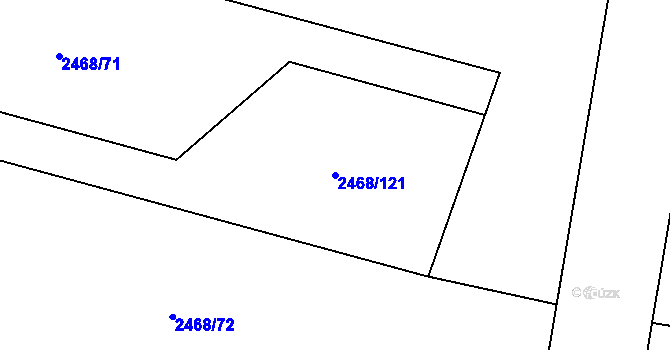 Parcela st. 2468/121 v KÚ Jablunkov, Katastrální mapa