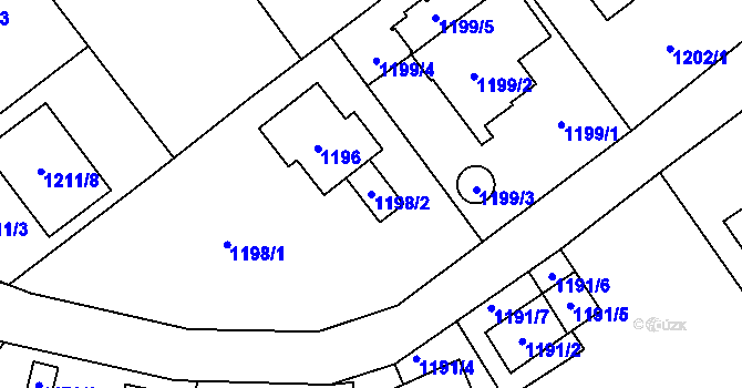 Parcela st. 1198/2 v KÚ Jablunkov, Katastrální mapa