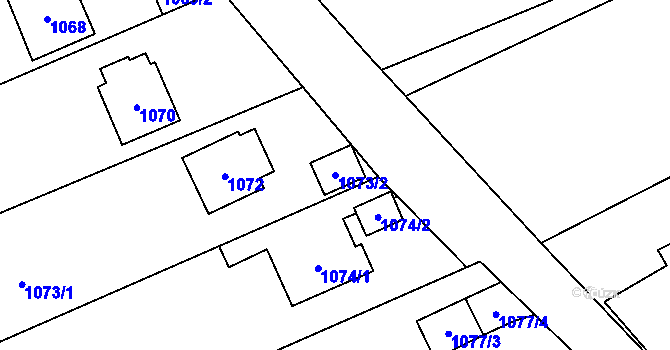 Parcela st. 1073/2 v KÚ Jablunkov, Katastrální mapa
