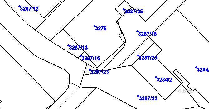 Parcela st. 3287/17 v KÚ Jablunkov, Katastrální mapa