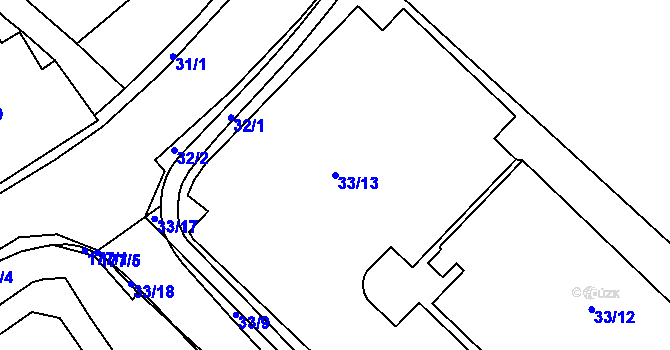 Parcela st. 33/13 v KÚ Jablunkov, Katastrální mapa