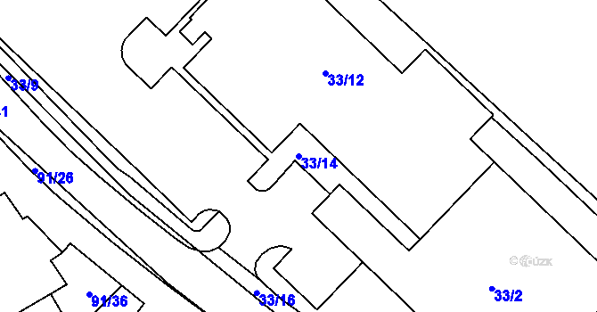 Parcela st. 33/14 v KÚ Jablunkov, Katastrální mapa