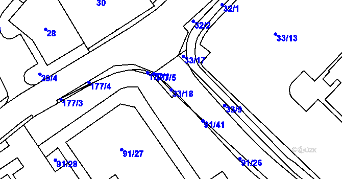 Parcela st. 33/18 v KÚ Jablunkov, Katastrální mapa